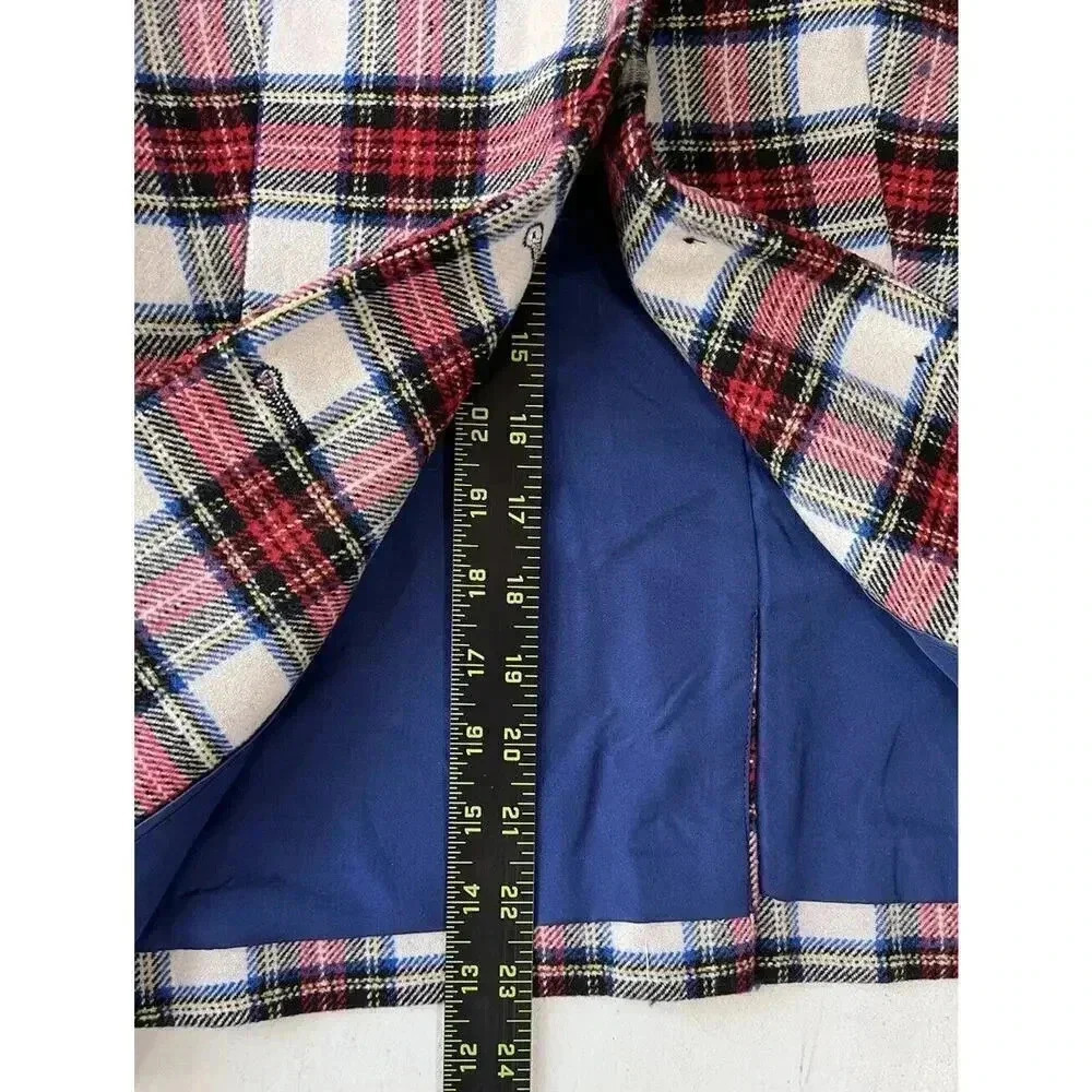 J. Crew Tartan Schoolboy Blazer Jacket Womens Size 8 Plaid Wool Blend Office NWT - Picture 6 of 13